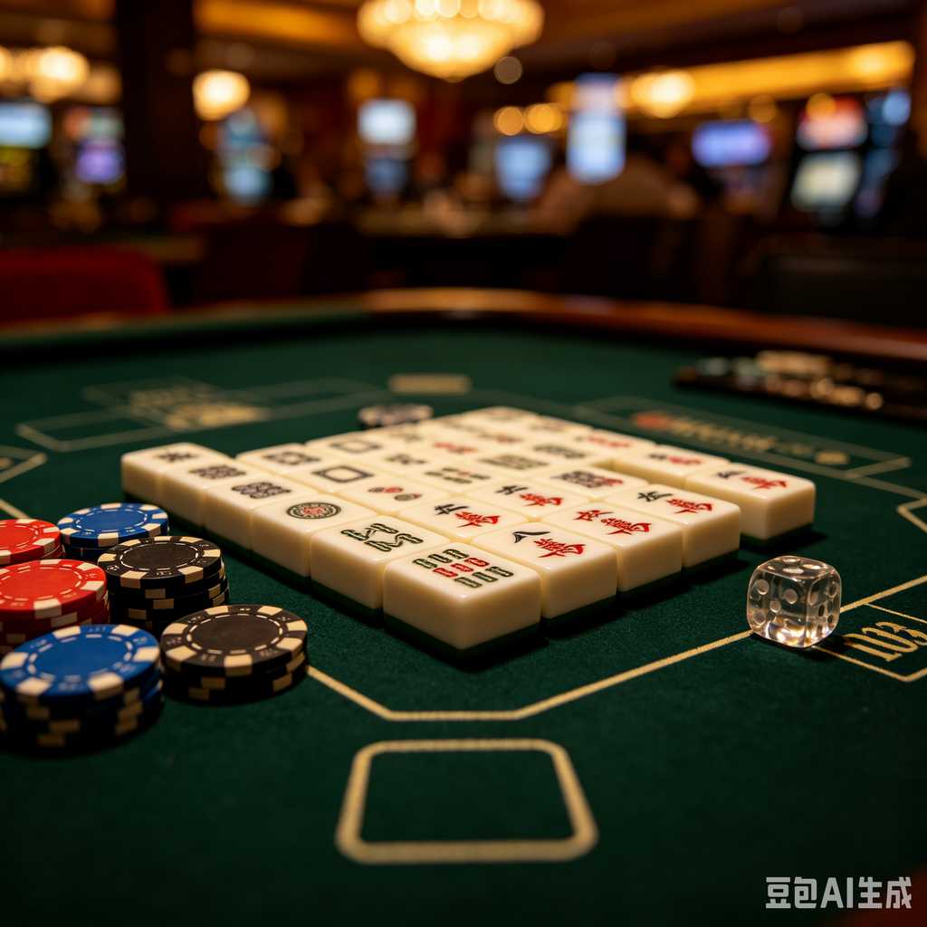 mahjong set with dice and chips